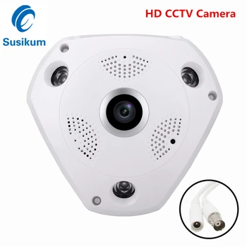 1080P HD CCTV Kamery AHD Plastové Kopule 360 Stupňů 1.56 mm Objektiv IR Noční Vidění 2MP Panoramatický Doma Fotoaparát, Vnitřní