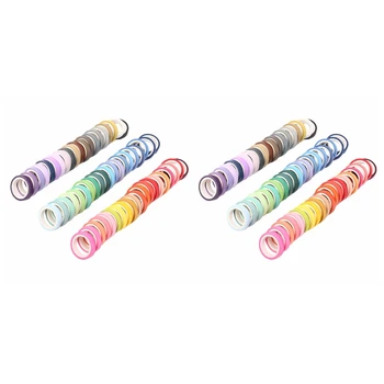120 Rolky Rainbow Washi Maskovací Pásky Sada Pro DIY Dekor Scrapbooking, Nálepka Maskovací papírová Páska Lepicí Dekorace