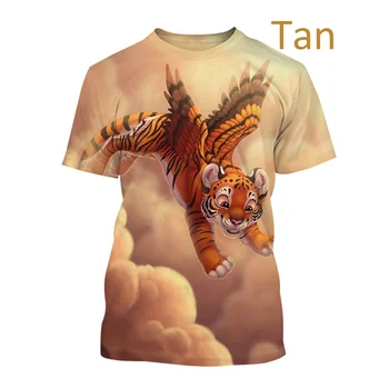 2023 Módní 3D tisk zvířat tygr kreativní prodyšný o-neck krátký rukáv tričko unisex T-shirt