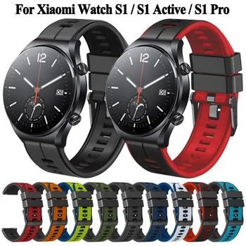 22mm Silikonové Hodinky Popruh Pro Xiaomi Mi Watch S1 Aktivní Kapela Náramek mi Watch2 Pro Color S2 S3 Náhradní Wriststrap