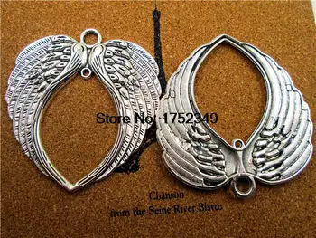 2ks--Obrovská Andělská Křídla, Přívěsky,Starožitné stříbrné Tibetské Velké Andělé, Víla, Křídla, Peří Přívěsky Přívěsky,náhrdelník přívěsky 69x73mm
