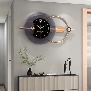 3D Nástěnné Hodiny Obývací Pokoj Double-layer Moderní Domácnosti Hodiny Tichý Art Dekorace Nordic Visí Orlojem Hodinky Moderního Domova