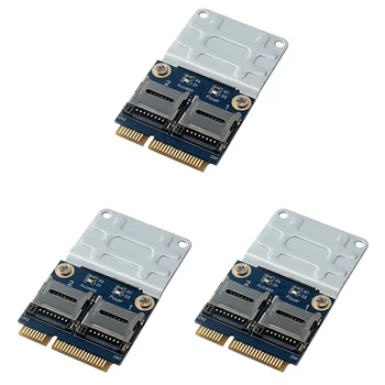 3X 2 SSD HDD pro Notebook Dual Micro - SD, SDHC, SDXC TF Mini PCIe Čtečka Paměťových Karet MPCIe 2 Mini-Sdcards Adaptér