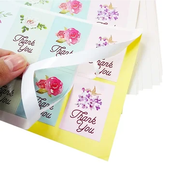 80 Ks/lot Vintage Květinový Design Etikety Pro Kreativní Papír Samolepky Děkuji Těsnění Pro Dárky DIY dárek