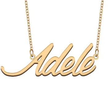 Adele Jméno Náhrdelník pro Ženy, Šperky z ušlechtilé Oceli Zlaté Barvy Štítek Přívěsky Collares Para Mujer Dopisy Náhrdelník