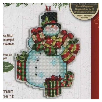 Amishop Kvalitní Krásné Horké Prodávat Počítají Cross Stitch Kit Sněhulák Jingle Bells Vánoční Strom Ornament Ornamenty Dim 08896