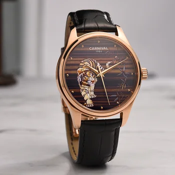 Automatické NH36 Karneval Švýcarsko Mechanické hodinky pro muže nepromokavé kožené Top Luxusní Značky Muže Hodinky relogio Sapphire