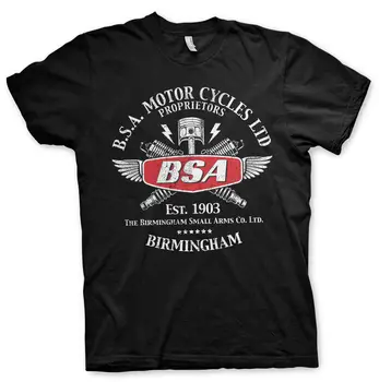 BSA Vinobraní Motocyklů Birmingham Motorka Oficiální Tee T-Shirt Pánské Unisex