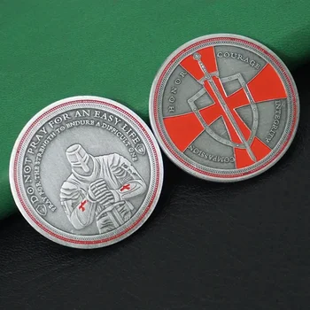 Crusader Kovové Pamětní Mince Kolekce Temple Knight Challenge Mince, Život Modlitby Krista Obrněných Vojáků