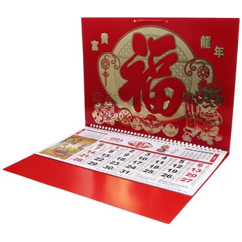Dekorativní 2024 Visí Kalendář Čínský Kalendář Visí Dekor Drak Kalendářní Rok Přívěsek