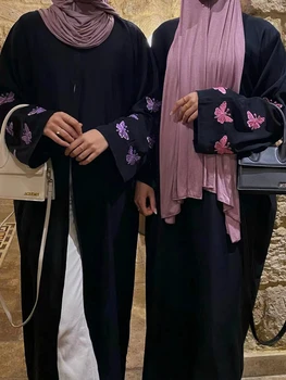 Eid Výšivky Abayas pro Ženy Muslimské Jalabiya Ramadánu Roucho Šaty 2024 Ramadánu Kaftan Party Dlouhé Šaty Vestido Largo Svetr