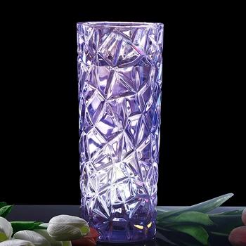 Fialové Broušené Sklo Frost Flower Vase Okrasné Quartz Crystal Džbán, Váza Řemesla Příslušenství Vybavení Domácí Výzdoba Svatební Dar
