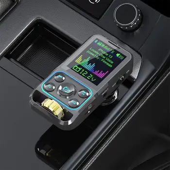 Fm Vysílač Bezdrátový Auto Handsfree Bluetooth Hudební Přehrávač MP3 S Typem-c Portu QC3.0 PD3.0 PD Nabíjení 3.1 a Duální Zobrazení