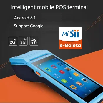 Kapesní Zařízení PDA, POS 1D, 2D Čárových Kódů s Bluetooth Termální Tiskárna Účtenek Android 8.1 Pos Terminál