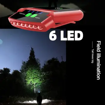 LED Inteligentní Senzor Světla, Klip Víčko Světlometu 180° Otočný Světlomet Venkovní Rybaření Lampa USB Čidlo Camping Světlomet