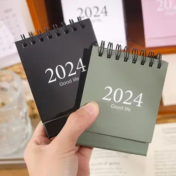 Mini 2024 Stolní Kalendář Jednoduché angličtině Kalendář Kniha s Nálepkami Denně Do Seznamu Agenda Organizátoři Home Office Supplies