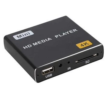 Mini 4K HDD Media Player, 1080P Horizontální A Vertikální Digitální Video Přehrávač S USB Drive/SD Karty