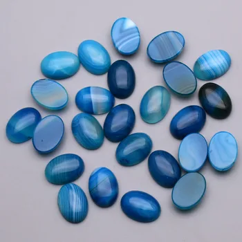 módní nové kvalitní 36Pc Modré pruhy přírodní kámen cabochon korálky pro šperky, módní Prsten, příslušenství č. díru velkoobchod
