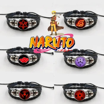 Naruto Sasuke Náramek Módní Osobnosti Koženého Zboží Tkát Náramky Náramek Unisex Příslušenství Ruční Lano Šperky Dárek Nové
