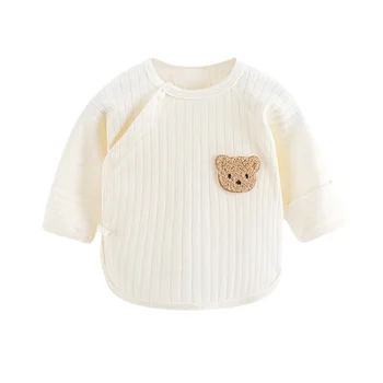 Novorozence Dětské Oblečení 100% Bavlna Baby Boy Girl Letní Tričko Top Kojenecké Pletené Medvěd Trička Sprint Podzim Pyžamo Pevné Svetry