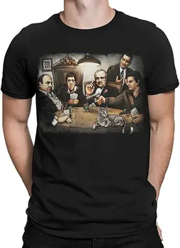 NOVÉ LISTINGArt Dolů Gangstery Dostat Scarface Poker Nového Filmu Kmotr T-Shirt Pánské Hraní