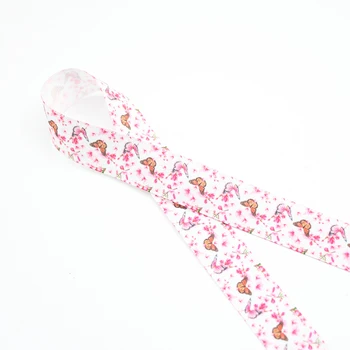 Pink Flower Design Pásku pro DIY Luk Klobouk Čelenky Kapely Límec na Krk Šití Dárek Zabalit Prošívání Tisknout na Grogénové Stuhy