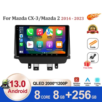 Pro Mazda CX-3 DK Mazda 2 DJ 2014 - 2023 Android 13 Auto Rádio Multimediální Video Přehrávač, GPS Navigace Carplay Nástroje, BT, WIFI 5.0