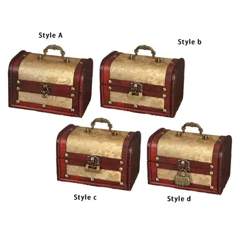Přenosné Dřevěné Šperky Úložný Box Staromódní 7x4.5x4.5inch Kosmetické Organizátor pro Náramek Náušnice Prsten Klasického Robustní
