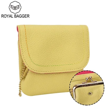 Royal Bagger Lichee Vzor Mince Peněženky pro Ženy, Originální hovězí Kůže Roztomilé Malé Peněženky Peněženka Módní Mini Držitele Karty 1470