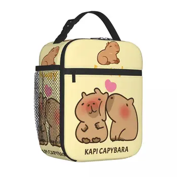 Roztomilý Šťastný Kapybara Produktu Izolované Oběd Pytel pro Děti, Školy Skladování Potravin Box Přenosné Unikátní Design Chladiče Tepelné Bento Box