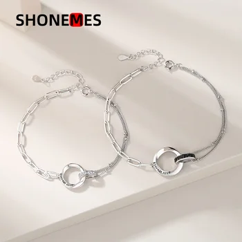 ShoneMes Mobius Věčná Láska Náramek Vynikající S9.2.5 ss Zirkony Odkaz Řetěz Šperky Dárky pro Muže, Ženy
