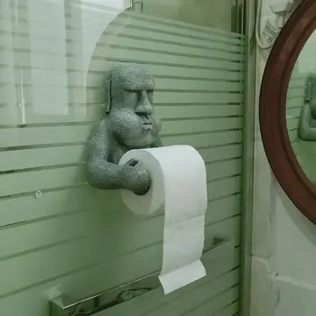Skladování Držák na Stěnu Odolné Roll pro toaletní ubrousky Velikonoční Ostrov Moai Design Toaletního Papíru na oblečení Potřeby pro Koupelny