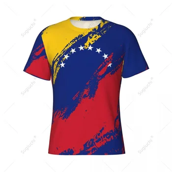Vlastní Jméno Nunber Venezuela Vlajka Barva Muži Těsné Sportovní tričko Ženy Trička jersey Pro Fotbal Fotbalové Fanoušky