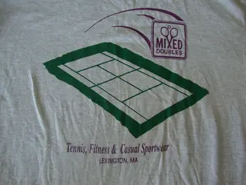 VTG SMÍŠENÁ ČTYŘHRA Tenis Fitness Ležérní Sportovní oblečení Lexington MA T Tričko pro Dospělé L