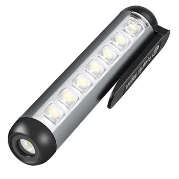 XPE Mini LED Svítilna Vodotěsná Svítilna USB Nabíjecí Svítilna + COB Lampy Korálky Pochodeň Klip S Magnetem