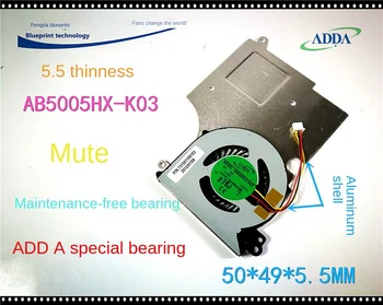 Zbrusu Nový A Originální Mute AB5005HX-K03 5cm 5V Notebook Turbo Výfukových Ventilátor Chlazení