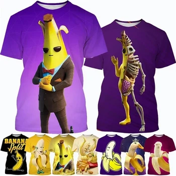 Zábava Banán 3D Tisk T-shirt Nové Ovoce Design Unisex Osobní Hip-hop Ležérní Krátké Rukávy Trend Osobnostní Vzor Tees