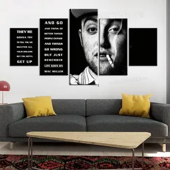 5 Panel Slavný Rapper Music Man Plátně Obraz na Zeď Umění HD Tisk Dekor Obrázky Plakát Home Decor 5 Ks Pokoj Dekor Obrazy