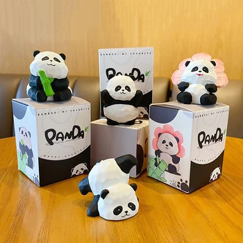 Kreslený Panda Stolní Ozdoba Mini Pryskyřice Micro Krajiny Roztomilé Sochy Styl Domů Dekorace Dárek Pro Děti